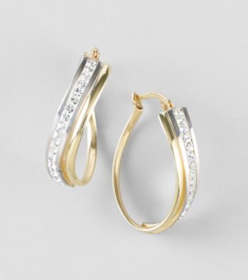 Auragento Twist Crystal Hoop Earrings