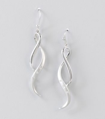 Diamond Accent Drop Earrings in Sterling Silver