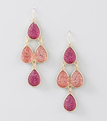 Erica Lyons® Pink Chandelier Pierced Earrings
