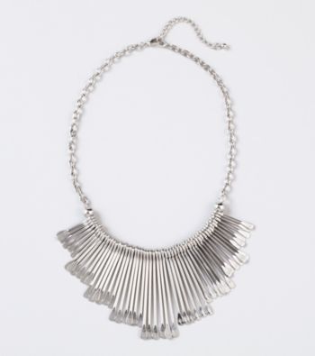 Guess Silvertone Bib Necklace