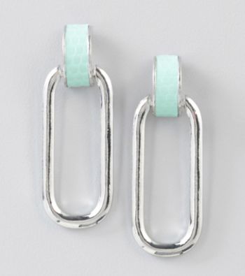 Guess Silvertone Link Earrings