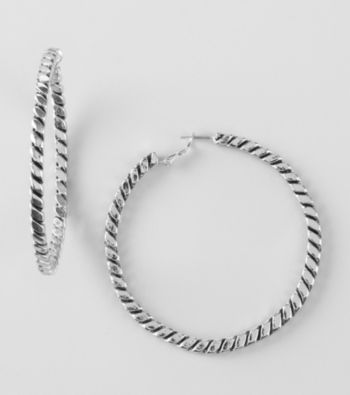 Guess Silvertone Clutchless Earrings