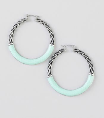 Guess Silvertone Hoop Earrings