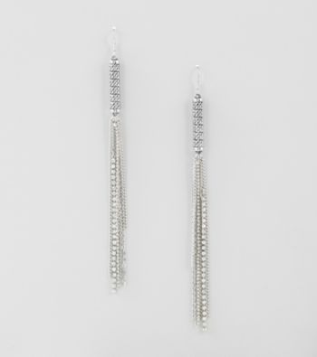 Guess Silvertone Multiple Chain Earrings