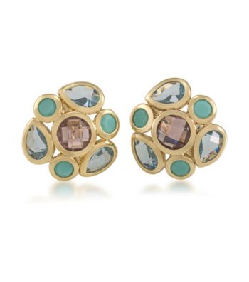 Carolee® Goldtone Candy Colors Cluster Button Earrings