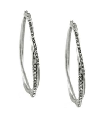 Jessica Simpson Silvertone Twist Hoop Earrings