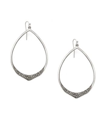 Jessica Simpson Silvertone Open Hoop Earrings