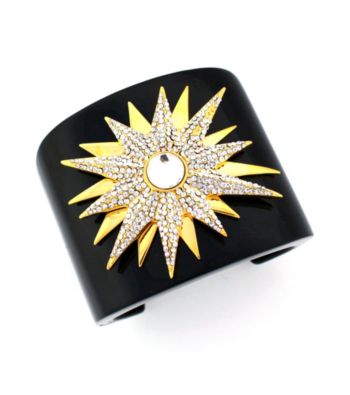 Vince Camuto™ Architectural Deco Black and Goldtone Star Cuff