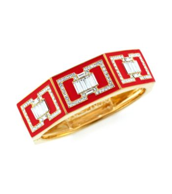 Vince Camuto™ Deco Items Goldtone and Red Hinge Bracelet