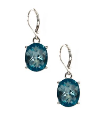 Anne Klein® Silvertone Aqua Drop Earrings