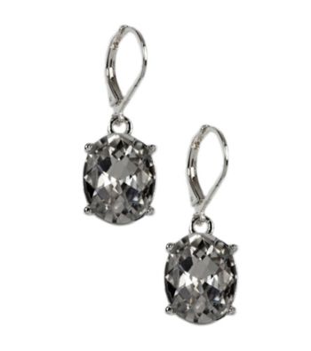 Anne Klein® Silvertone Crystal Drop Earrings