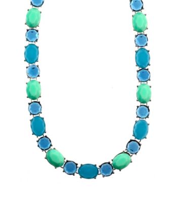 Anne Klein® Silvertone Blue Collar Necklace