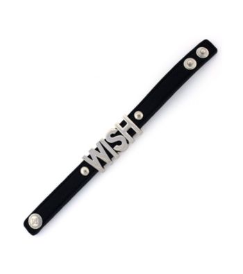 BCBGeneration™ Black and Silvertone Wish Affirmation Bracelet
