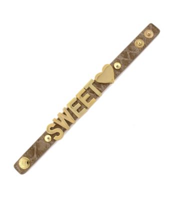BCBGeneration™ Nude Croco and Goldtone Sweet Heart Affirmation Bracelet