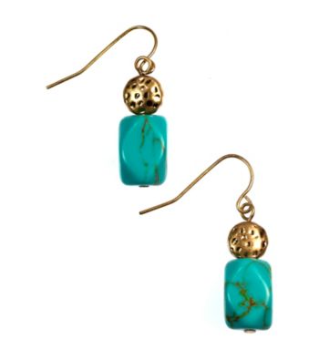Nine West Vintage America Collection® Antique Goldtone Turquoise Color Drop Earrings