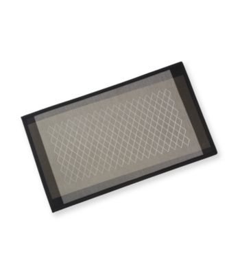 Alyssa Joy Black Argyle Woven Vinyl Non-Skid Accent Rug