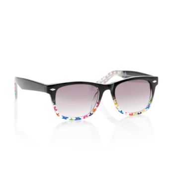 Betsey Johnson® Black Floral Wayfarer Sunglasses