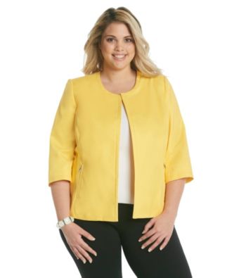 Rafaella® Plus Size Collarless Jacket