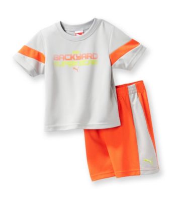 PUMA® Baby Boys' Red/Grey Superstar Shorts Set