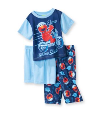 Sesame Street® Boys' 2T-4T Blue 3-pc. Elmo Biker Shorts Pajama Set