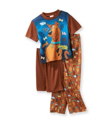 Scooby-Doo® Boys' 4-10 Blue/Brown 3-pc. Short Sleeve Pajama Set