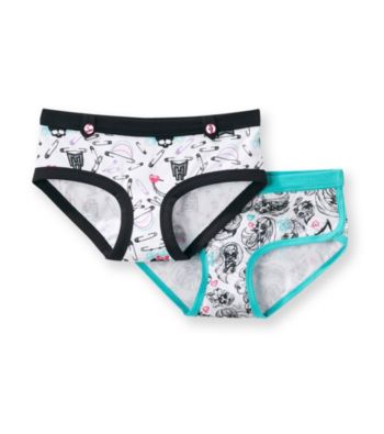 Monster High® Girls' Blue/Black 2-pk. Stretchy Hipster Panties