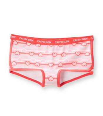 Calvin Klein Girls' 6-16 Pink Heart Gymshort Boyshorts