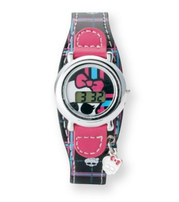 Monster High® Black Plaid Skull Watch
