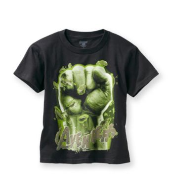 Marvel® Boys' 4-7 Black Short Sleeve Avenger Fist Tee