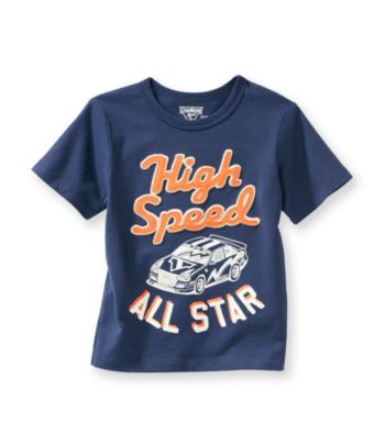 OshKosh B'Gosh® Boys' 2T-4T Navy Short Sleeve High Speed All Star Tee