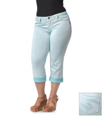 Silver Jeans Co. Plus Size Suki Denim Colored Capri
