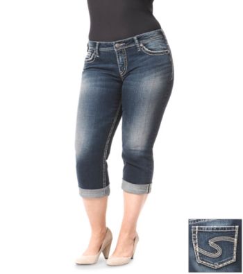 Silver Jeans Co. Plus Size Suki Denim Five Pocket Capri