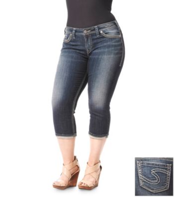 Silver Jeans Co. Plus Size Aiko Five Pocket Denim Capri