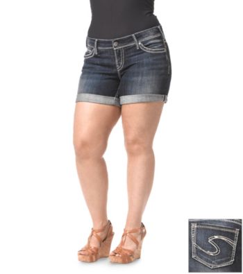 Silver Jeans Co. Plus Size Suki Denim Above Knee Cuffed Short
