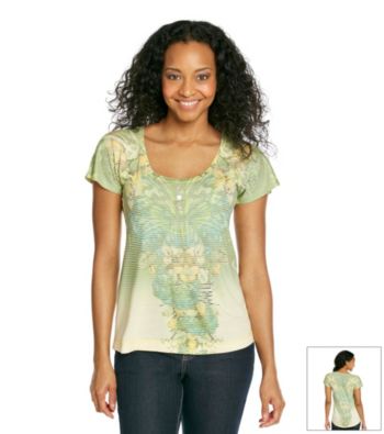 Oneworld® Petites' Butterfly Stripe Henley