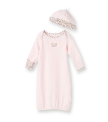 Little Me® Baby Girls' Pink Leopard Gown with Hat