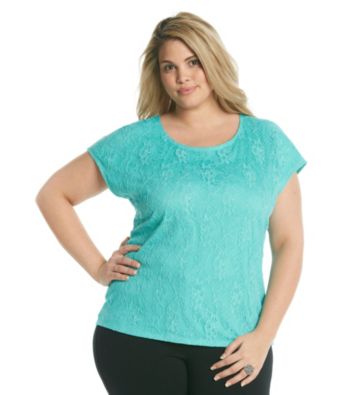 Notations® Plus Size Lace Tee