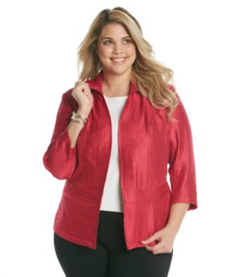 Notations® Plus Size Shimmer Jacket