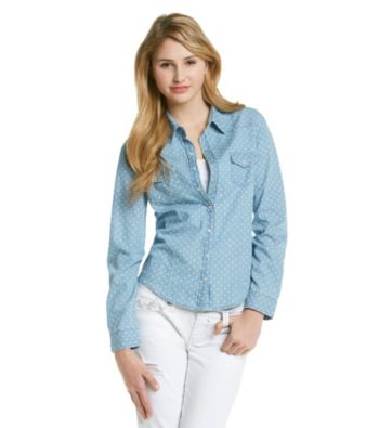 w.f. Juniors' Polka Dot Chambray Equipment Shirt