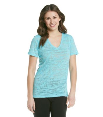 Grane® Juniors' V-Neck Burnout Tee