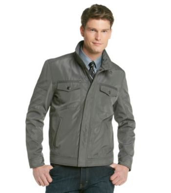 Kenneth Cole REACTION® Men's Grey Carbon Bonded Hipster Jacket