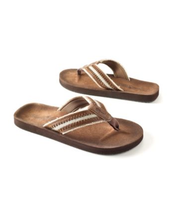 Paradise Collection® Men's Cognac Top Stitch Thong Sandal
