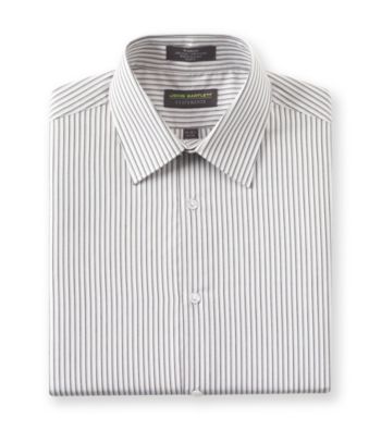 John Bartlett Statements Men's Black Stripe Long Sleeve Broadcloth Dress Shirt