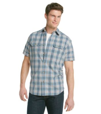 Ruff Hewn Men's Vintage Chambray Short Sleeve Plaid Woven