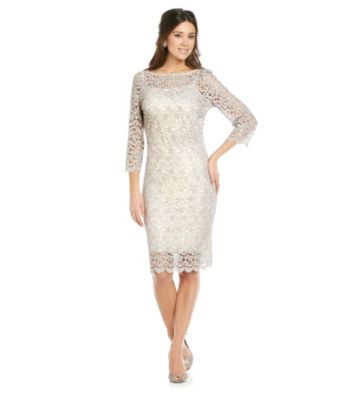 Marina Illusion Pretzel Lace Dress
