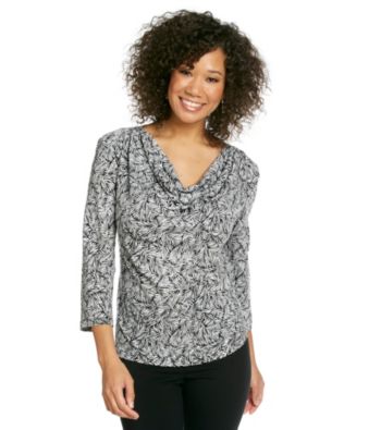 MSK® Printed Drapeneck Top
