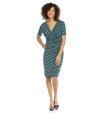 Evan-Picone® Print Surplice Dress
