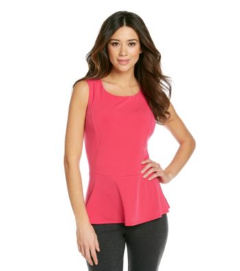NY Collection Solid Peplum Tank Top