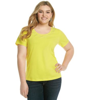 Relativity® Plus Size Clear Sequin Scoopneck Tee