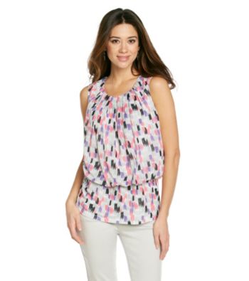 Relativity® Career Peplum Mesh Top